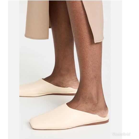 REVOLVE Mansur Gavriel Square Toe Leather Loafers - Crema - Picture 13 of 14